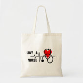 Houd van een Nurse Heart Stethoscoop Design Tote Bag (Voorkant)