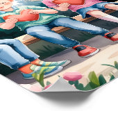 Houd van elkaar Christelijke Nursery Wall Art Poster (Hoek)