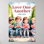 Houd van elkaar Christelijke Nursery Wall Art Poster (Voorkant)