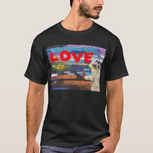 Houd van graffiti-muurkunst. t-shirt (Voorkant)