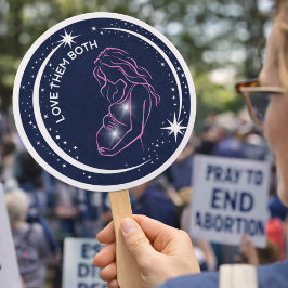 Houd van hen beiden pro-life kerk of evenement handwaaier