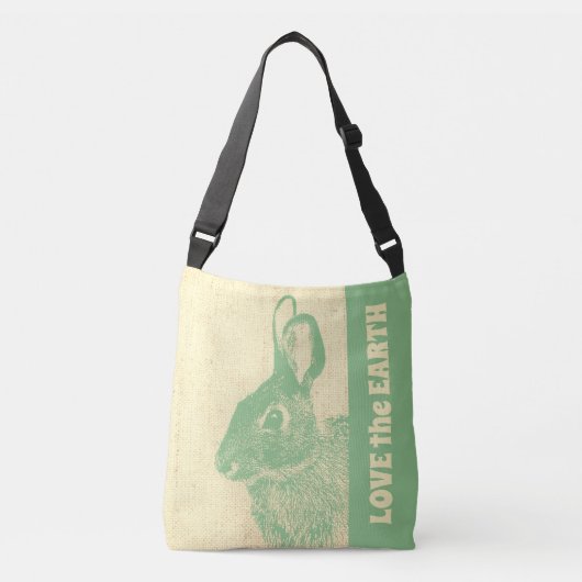 Houd van het Earth Green en Black Bunny  Tas (Voorkant)
