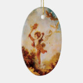 HOUD VAN HET JESTER CUPID MONOGRAM Sinaasappel Aga Keramisch Ornament (Rechts)