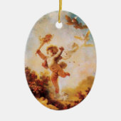 HOUD VAN HET JESTER CUPID MONOGRAM Sinaasappel Aga Keramisch Ornament (Voorkant)