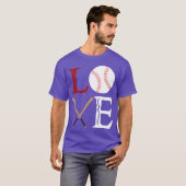 Houd van honkbal vrienden t-shirt (Voorkant volledig)