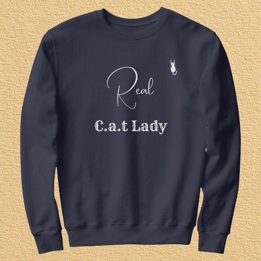 Houd van huisdier Navy blauw wit script Kat Moeder Trui