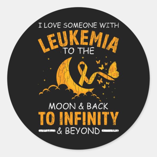 Houd van iemand met leukemie Happy Awareness Ribbo Ronde Sticker (Voorkant)