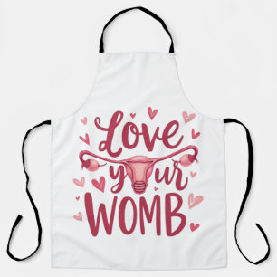 Houd van je baarmoeder abortus lichaam positivitei schort