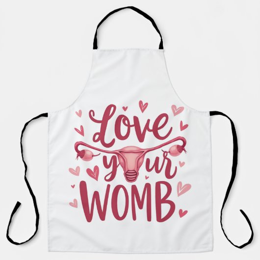 Houd van je baarmoeder abortus lichaam positivitei schort (Voorkant)