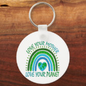 💚 Houd van je Moeder, Houd van je Planeet 🌍 Sleutelhanger (Voorkant)