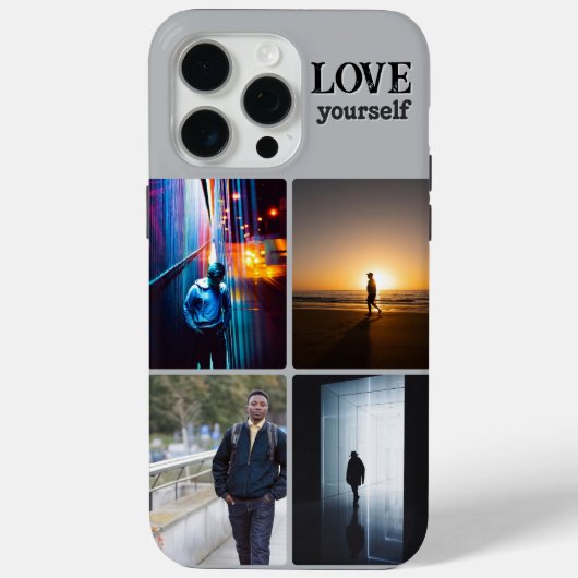 Houd van jezelf 4 foto collage esthetische telefoo Case-Mate iPhone case (Achterkant)