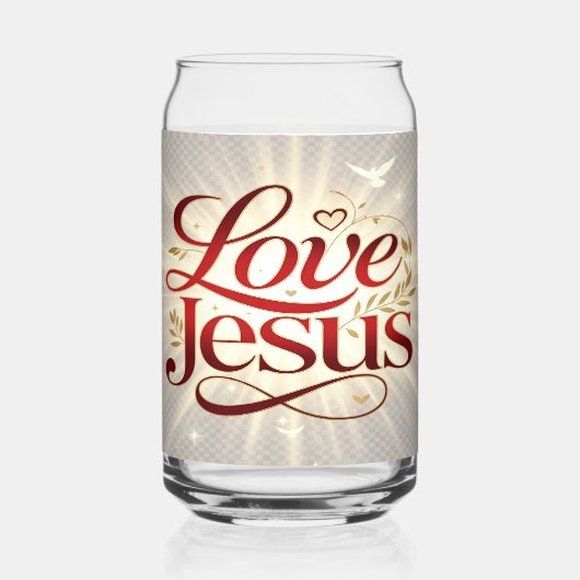 Houd van Jezus Blikvorm Glas (Voorkant)