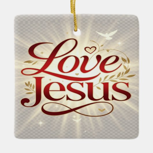 Houd van Jezus Keramisch Ornament (Voorkant)