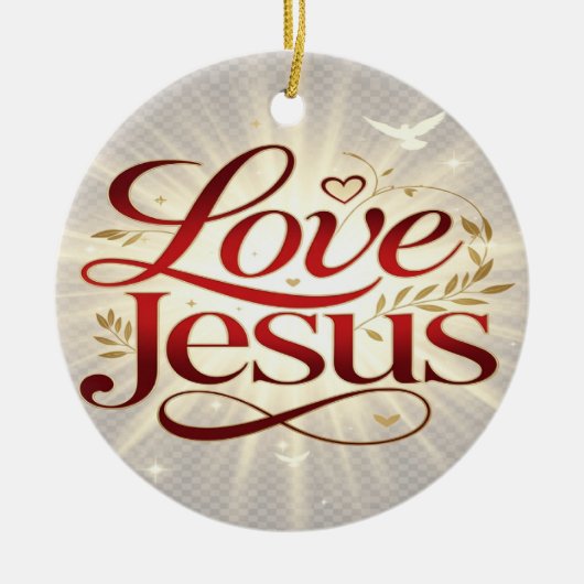 Houd van Jezus Keramisch Ornament (Voorkant)