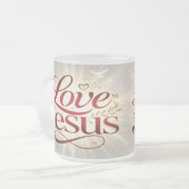 Houd van Jezus Matglas Koffiemok (Voorkant links)