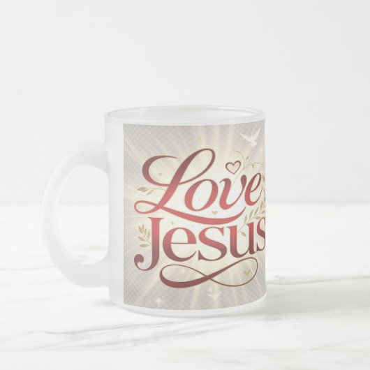 Houd van Jezus Matglas Koffiemok (Links)