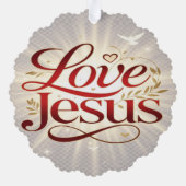 Houd van Jezus Ornament Kaart (Achterkant)