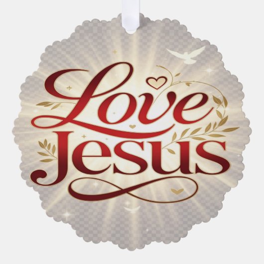 Houd van Jezus Ornament Kaart (Voorkant)
