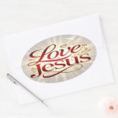 Houd van Jezus Ovale Sticker (Envelop)