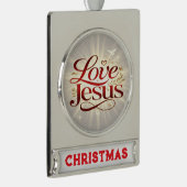 Houd van Jezus Verzilverd Banner Ornament (Rechts)