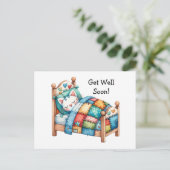 Houd-van-kat-kaart met snel-beter wens briefkaart (Staand voorkant)
