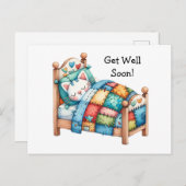 Houd-van-kat-kaart met snel-beter wens briefkaart (Voorkant / Achterkant)