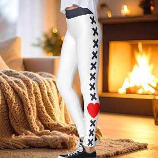 Houd-van-kat-moeder Wit Diep Marine Patroon Kerstm Leggings