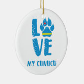 HOUD VAN MIJN CUNUCU (Blauwe letters) - Versiering Keramisch Ornament (Rechts)