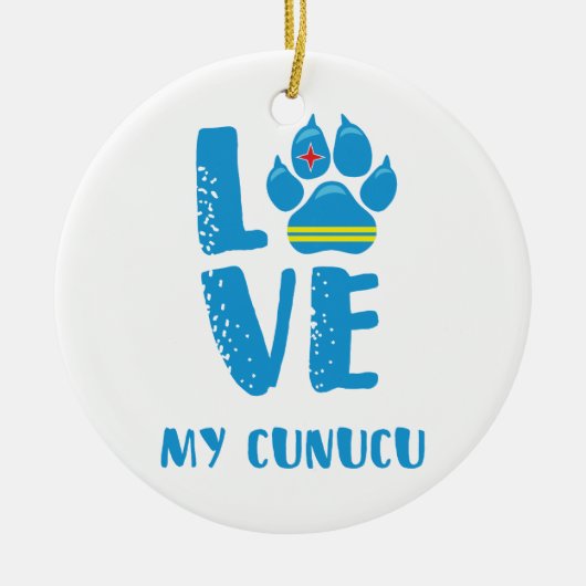 HOUD VAN MIJN CUNUCU (Blauwe letters) - Versiering Keramisch Ornament (Voorkant)