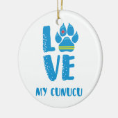 HOUD VAN MIJN CUNUCU (Blauwe letters) - Versiering Keramisch Ornament (Links)