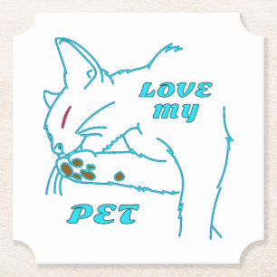 HOUD VAN MIJN KUTE AQUA-PET CAT KARTONNEN ONDERZETTERS