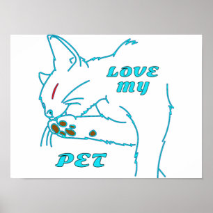 HOUD VAN MIJN KUTE AQUA-PET CAT POSTER