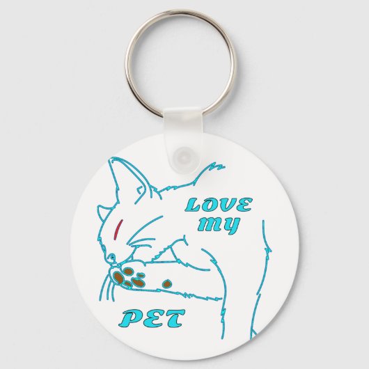 HOUD VAN MIJN KUTE AQUA-PET CAT SLEUTELHANGER (Voorkant)