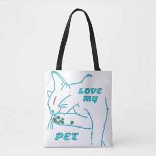 HOUD VAN MIJN KUTE AQUA-PET CAT TOTE BAG