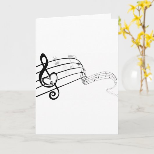 Houd van Mijn Muziek Kaart (Gele Bloem)