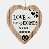 Houd van mijn paard Rustic Keramisch Ornament (Rechts)