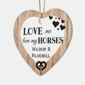 Houd van mijn paard Rustic Keramisch Ornament (Links)