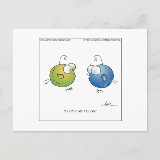 HOUD VAN MIJN PEEPS! Briefkaart van April McCallum (Voorkant)