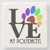HOUD VAN Mijn polydactyl Stenen Onderzetter (Voorkant)