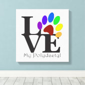 HOUD VAN mijn polydacylkat Canvas Afdruk (Insitu (Houten vloer))