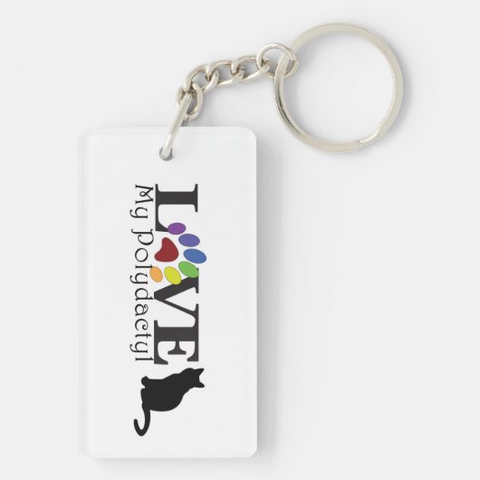 HOUD VAN Mijn Sleutelhanger met polydactylkat (achterkant)