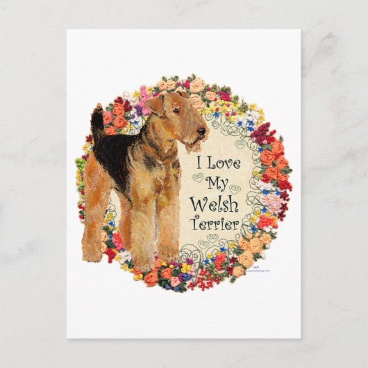 Houd van mijn Welsh Terrier Briefkaart (Voorkant)