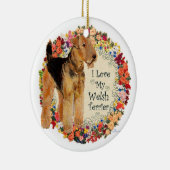 Houd van mijn Welsh Terrier Keramisch Ornament (Rechts)