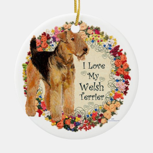 Houd van mijn Welsh Terrier Keramisch Ornament (Voorkant)