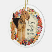 Houd van mijn Welsh Terrier Keramisch Ornament (Links)