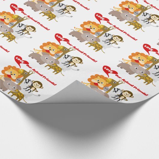 Houd van Onze Dierlijke Vrienden Cadeaupapier (Hoek)