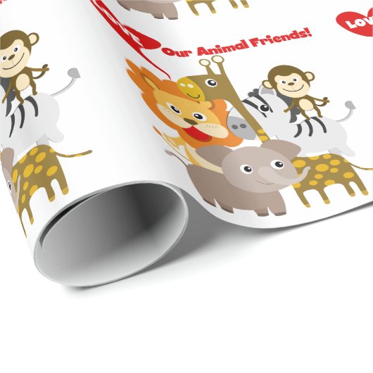 Houd van Onze Dierlijke Vrienden Cadeaupapier (Rol Hoek)