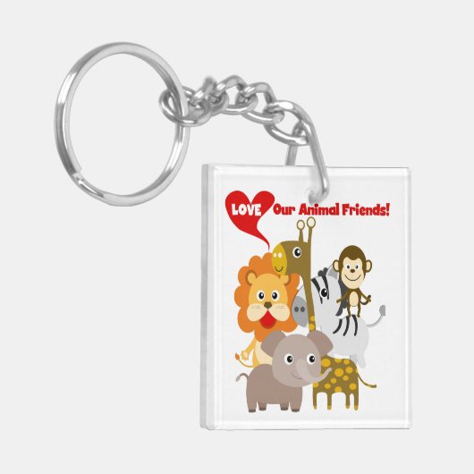 Houd van Onze Dierlijke Vrienden Sleutelhanger (Voorkant Links)