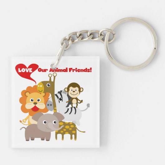 Houd van Onze Dierlijke Vrienden Sleutelhanger (Achterkant)