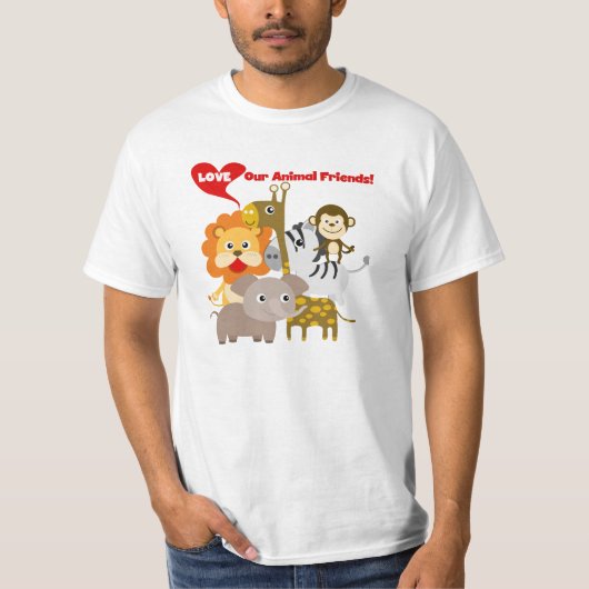 Houd van Onze Dierlijke Vrienden T-shirt (Voorkant)